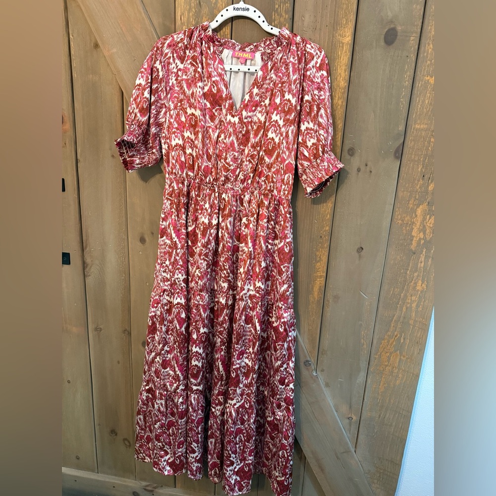 THML midi smocked sleeve dress